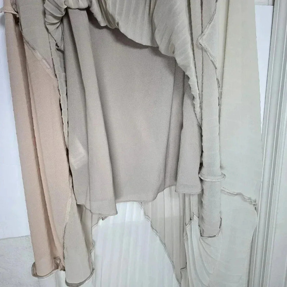 BCBG MAXAZRIA EVELYNE Size 14 Neutral Pleated Colorblock Impire Waist Maxi Dress - Picture 5 of 14